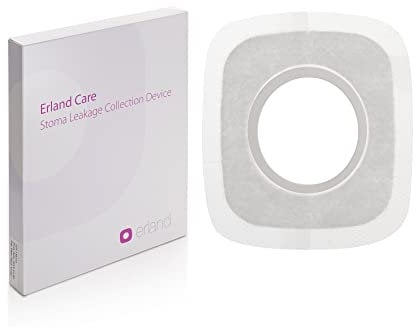 Erland Care Stoma Pad. Silikonflanschverlängerung, sicherer Verschluss mit Stomabeutel, Auslauf- und Geruchssperre. 10 Stück.