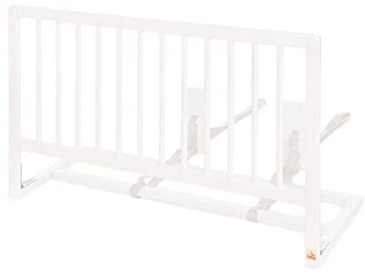 PINOLINO Bettschutzgitter Classic für Boxspringbetten – Massivholz, Faltbar, Reisefreundlich, Buche weiß lackiert, mit Verbindungsgurt, Keine Montage