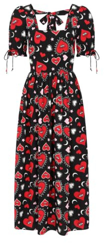 Hell Bunny Kate Heart Dress Black