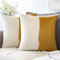 Artscope 2er Set Samt Kissenbezug für Sofa Auto Schlafzimmer Luxuriöser Moderne Minimalist Goldenen Ledernähten Dekokissen Kissenhülle Kissen Fall 45x45cm (Golden und Weiß)