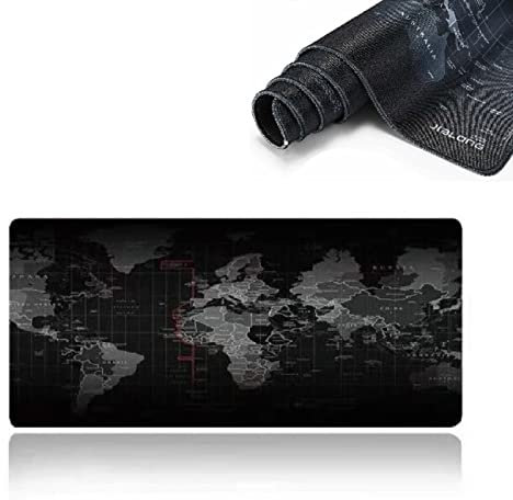 Mr. Gadget's Solutions® Extra Large Anti-Slip World Map Design Gaming Mouse Pad Mat for Laptop Desktop Keyboard - 80x30cm