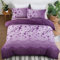 Purple Duvet Cover Double Reversible Floral Bedding Quilt Cover Soft Microfiber Bedding Set with 2 Pillow Cases (3 Pieces, 200x200cm)