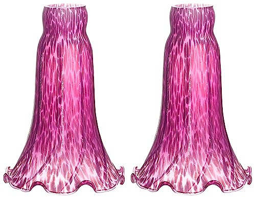 Tulpe Glas Lampenschirm Lilie Lampe Ersatzschirm Tiffany Stil Blume Lampenschirm Ersatz für Tischlampen (Lila)