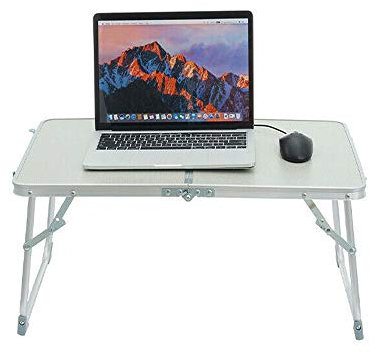 EFAN 60 x 40 cm Laptoptisch, Picknicktisch, klappbar, Lesetisch, Sofatisch, Bettschreibtisch, Kaffeetisch, Outdoortisch – Weiß