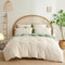 Tospass Housse de Couette Flanelle 140x200 1 Personne Adulte Hiver Crème Blanc Fruit Vert Parure de Lit Velours Chaud Ultra Doux avec Fermeture Éclair Linge de Lit avec 1 Taies d'oreiller 65x65 cm
