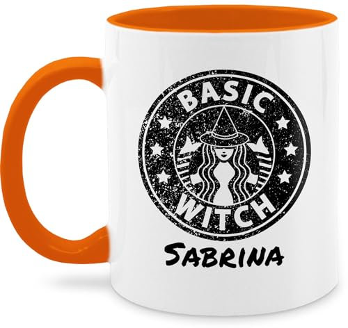 Tasse Tassen 325ml - Halloween - Coffee Witch Basic - Sterntaler Kaffee Hexe mit Wunschname - 325 ml - Orange - hexen personalisierte witches haferl witcher name häferl mug cup teetasse kaffeetasse