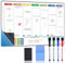 POPRUN Pizarra Blanca Calendario da Adhesivo, Planificador Semanal con Horario Aplica Nevera, Pared y Puerta, Ideal Planificador de Menú, Pizarra Cocina, Lista de la Compra, 42×28cm - en Español