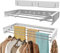 Etendoir a linge mural, sechoir linge mural pour sécher les vêtements, 31,5'', capacité de charge de 110 lb, avec gabarit mural, tournevis, foret pour organisation intérieure et extérieure (80cm)