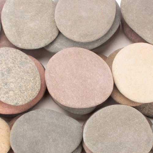 [Etwa 30 Stück – 34 Stück] (8,3 kg) Malsteine, 8,2 cm - 12 cm Flusssteine, flache Steine, DIY-Steine, Bastelsteine