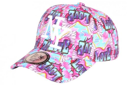 Berretto da bambino rosa Love Cuors Fashion Heartly NY Baseball 7 a 12 anni - Taglia: Taglia unica - Colore: Rosa - Ragazzo, Rosa, taglia unica