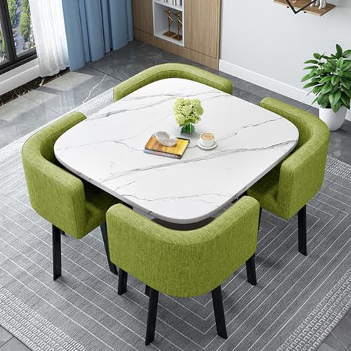 Linen n,80cm, Holz Küchentisch Mit Stühlen Runder/Quadratischer Dining Table Set 4 Chairs Dining Table Set Für Essgruppe Küchen Besprechungstisch Essgruppe Küchentisch Klein Balkone