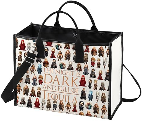 LEVLO Thrones Game Kosmetiktasche für Thrones Game Fans Geschenk The Nnight Is Dark And Full Terrors Thrones Game Make-up Reißverschlusstasche Tasche für Freunde Familie, Night is Dark LT,