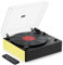 MYKESONIC Giradischi automatico, Giradischi in vinile con trasmissione a cinghia Bluetooth, cartuccia magnetica AT-3600L, ingresso e uscita Bluetooth, altoparlanti stereo Hi-Fi, cuffie Aux, uscita RCA