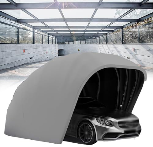 Cendbirut Vollautomatisches mobiles Auto-Garagenzelt mit Fernbedienung, robuster Carport, zusammenklappbares Teleskop-Autozelt aus Edelstahlmaterial, praktische mobile Garage,5.9*2.7*2.45M/19*8.8*8ft