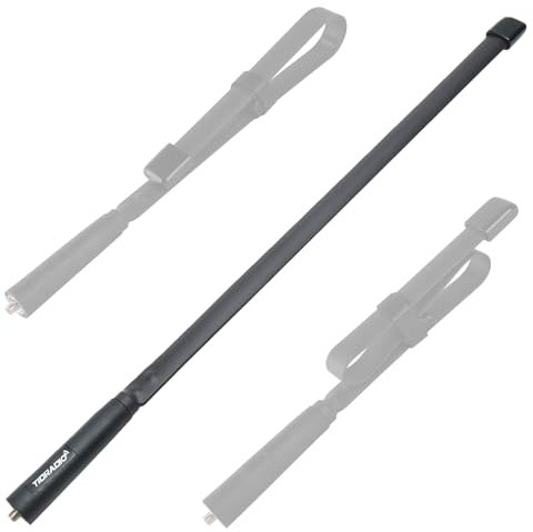 TIDRADIO Ham Radio High Gain Soft Whip Foldable CS Tactical Antenna, VHF/UHF 18.8-inch 144/430MHz for BaoFeng F8HP Pro UV-21R UV-17R UV-5R TD-H3 TD-H8 5RM K5Plus Radio Accessories, SMA-Female, 1 Pack