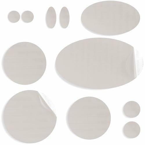 aZengear Repair Patches for Down Jackets, Puffer Coats, Waterproof, Self-Adhesive, Pre-Cut, Tear-Cold-Heat-Resistant Nylon Polyester Fabric, Fix Air Mattress, Inflatables, Tents (11 Pcs, Stone White)