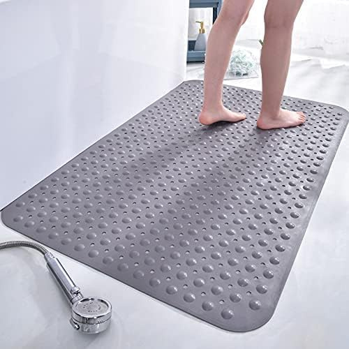 Stafeny Tapis de Douche antidérapant pour l'intérieur de la Douche Tapis de Douche antidérapant Anti-moisissure Tapis de Douche en Caoutchouc (Gris, 50x80cm)