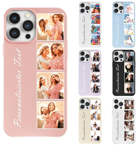 DCPPCY Personalised Phone Case With Photo Image Text for iPhone 13, Customised Picture Phone Case TPU Protective Covers, Design Your Own Photos Style Phone Cover for Family (Multicoloured)