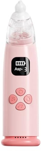 Nasal Aspirator for Baby, Electric Snot Sucker, 3 Suction Level Mucus Remover with Soothing Light, 2.1×1.9×6.8 Inches, Music, Rechargeable Nasal Cleaner, 3 Tips, Home Use