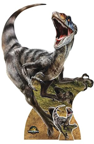 Star Cutouts SC4859 Velociraptor Jurassic World Rebirth Cardboard Cutout 144cm – Dinosaur Party Decoration, Event Display & Fan Gift