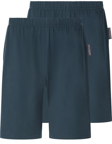 Jan Vanderstorm Herren 2er Pack Kurze Schlafhose Tiemu Petrol, 80/82