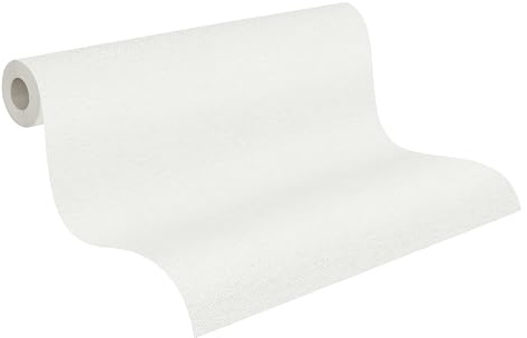 A.S. Création Textiloptik-Vliestapete – Weiß, Grün, Blau – 10,05 x 0,53 m | Einfarbig & vielseitig kombinierbar – matte Wandtapete, ansatzfrei & spurlos abziehbar – für Wohn-, Schlaf- & Arbeitszimmer