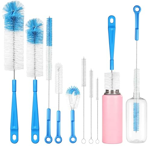 8 Pcs Cleaning Bottle Brush Set Multi-functional Long Handle Bottle Brush | Bottle Cleaner Set for Cleaning Straw, Baby Bottles, Narrow Neck Bottles, Sinks and Spout of Teapot