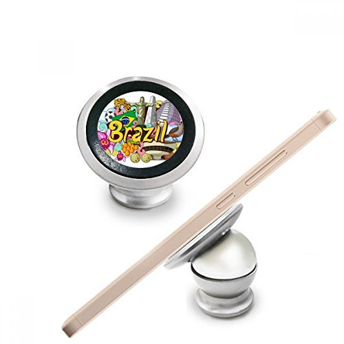 DIYthinker Fussball Oscar Niemeyer Brasilien Graffiti Magnetic-Telefon-Einfassung Auto-Armaturenbrett-Halter für Handy 360 Grad Drehung Geschenk