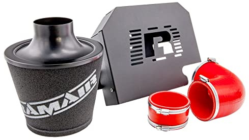 Ramair Filters SR-225-RD-ECU Performance Induction Kit with ECU Relocation Bracket and Silicone Hoses, Red
