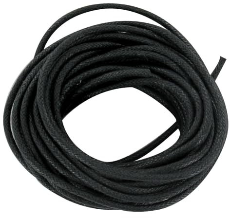 MÉGACRÉA Cordon en Coton ciré 2 mm Noir 5 m