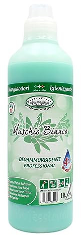 HygienFresh Ammorbidente Muschio Bianco mangiaodori Tessuti e Capi ipoallergenico igienizzante concentrato Origine vegetale Micro Capsule Odore Home Professional. 1l