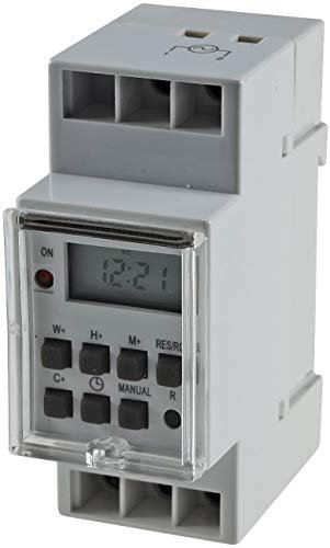 ChiliTec Zeitschaltuhr für Hutschiene Schalttafel Digital Timer 230V/16A Display Programmierbar für Woche Tag