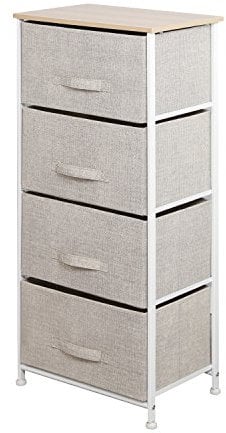 sogesfurniture Aufbewahrung Kommode Garderoben mit 4 Stoff-Schubladen, universale Schubladenbox Schubladenschrank Stoffschrank für Flur, Eingangsbereich, Schlafzimmer, 45x30x94cm, 103N-BM-BH