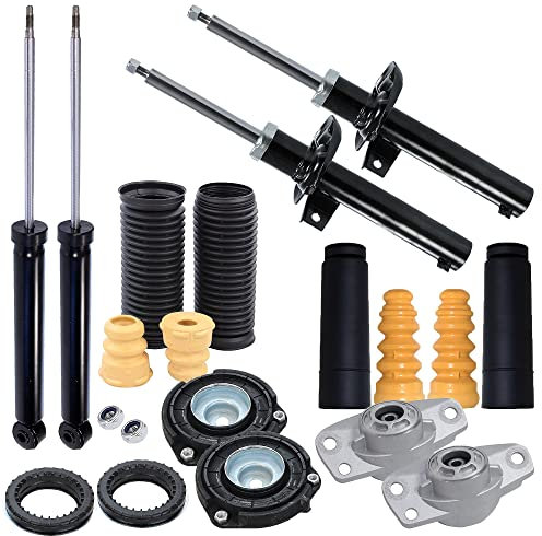 BESTPRICE 4x Gasdruck Stoßdämpfer Vorne und Hinten Federbein inkl. Domlager & Staubschutzsatz, Kompatibel mit VW GOLF PLUS V (5M1, 521), GOLF 5 (1K1), GOLF 6 (5K1), SCIROCCO 3 (137, 138)