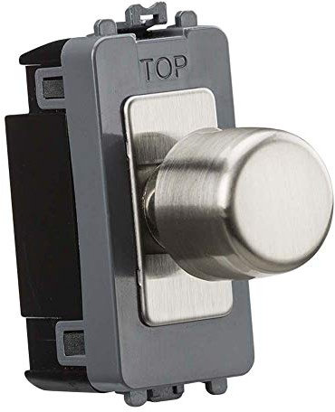 1G 2-Way 10-200W (LED 10-100W) Trailing Edge dimmer Module - Brushed Chrome