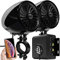 Aileap M150 Motorrad Verstärker Audio System mit AUX, MP3, FM Radio, 4 Zoll wasserdichte Bluetooth Stereo Lautsprecher, Fit für 1 zu 1,5 in. Lenker Motorräder ATV UTV RZR (Schwarz, Fan)