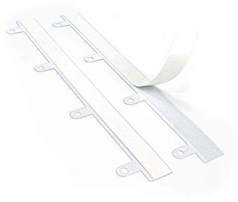 LEO’s - 20 Stück Abheftvorrichtung selbstklebend mit 4 Abheftlaschen in Transparent (280 mm) - Abheftstreifen zum Kleben ungeschlitzt - Selbstklebende Heftstreifen für Mappen, Ordner, Hefte und Akten