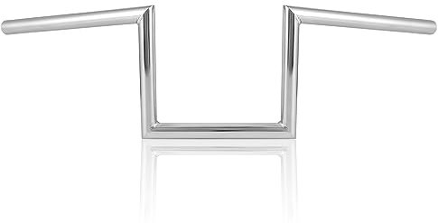 OUMUR Motorcycle Handlebar 8 Rise 1 Inch Ape Hanger Z-Bars for Harley Sportster XL883 XL1200 Softail Dyna For Yamaha Suzuki Kawasaki Chopper Cruisers Bobber Cafe Racer custom Bike 1982-Up (Chrome)