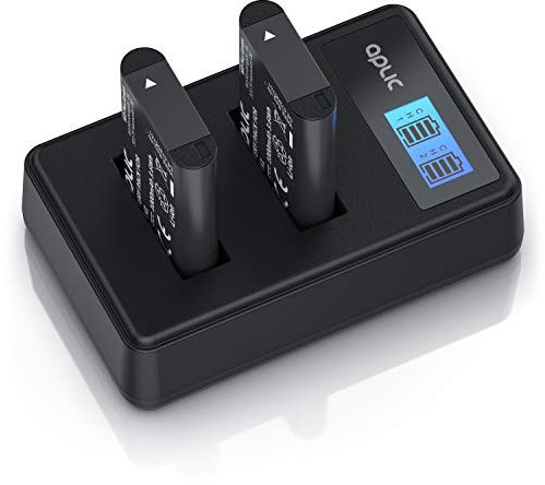 CSL - Akkuladegerät Set inkl. 2 Akkus - Kamera Batterieladegerät - Ladegerät geeignet für Sony NP-BX1 – 1000 mAh, 3,6 V - Ladekapazität: 600 mAH – für Sony RX100 M4 M5 M6 HX90 300 400 S100 schwarz