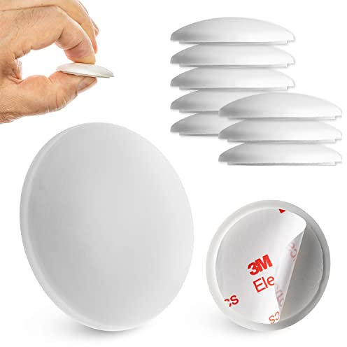 Türklinkenpuffer für Wände, 8 Stück, Ø 40 mm, in Weiß, selbstklebender Wandschutz für Türgriff, Türklinke, Fenstergriff, Anschlagdämpfer gegen Türanschlag, Türstopper Elastikpuffer, Wand Türpuffer