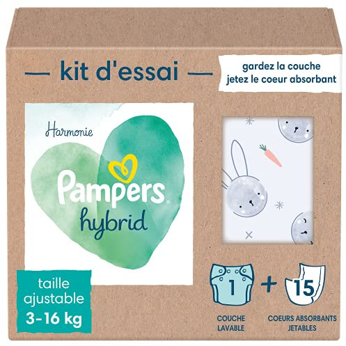 Pampers Harmony Hybrid Probepackung 1 waschbare Windel + 15 Einweg-Oberschichten