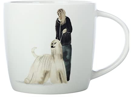 Maxwell & Williams DX1071 - Tazza da caffè 400 ml, serie Best Furry Friends, in porcellana con donna e cane, in confezione regalo