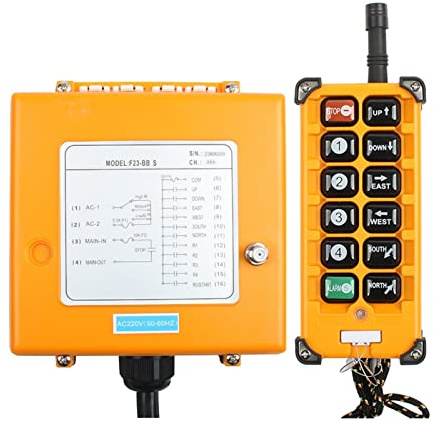 SUTK F23-bb. Industrial Wireless Radio Remote Controller Switch 1 Receiver + 1 Sender Geschwindigkeitsregelung Hebekran Crane Control Lift Crane (Color : UHF 425-446Mhz, Size : AC 220V)