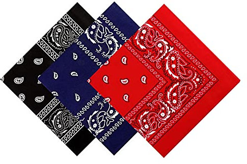 Voarge 3 Pack Multi-purpose Bandanas Paisley Print Cowboy Headband Scarf Unisex Headwraps, Outdoor Sports Square Bandana Fashion Hair Accessory Neckerchief Cowboy Bandana Scarf for Mens & Womens