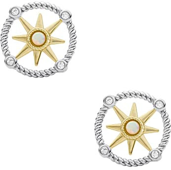 Fossil Ohrringe Für Frauen Elliot, Höhe: 11mm Multi Sterling Silber Ohrringe, JFS00574998