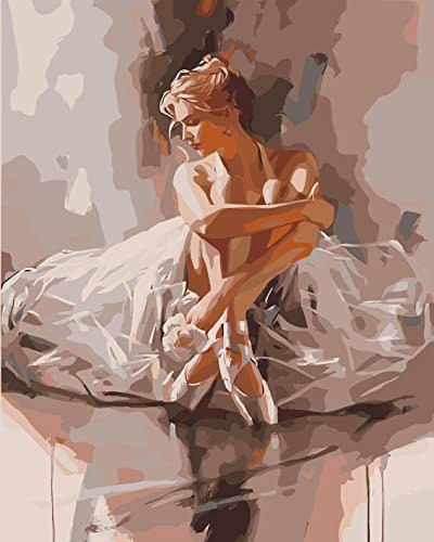 CICISTORY Malen Nach Zahlen Erwachsene, DIY Handgemalt Ölgemälde Kit für Anfänger und Erwachsene, Acrylpigment für Kinder Gemälde,Ballett Tänzerin, Ohne Rahmen 40x50 cm