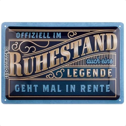 Nostalgic-Art Retro Blechschild, 20 x 30 cm, Ruhestand – Geschenk-Idee für Renter, aus Metall, Vintage Design mit Spruch, Blechschilder Sprüche