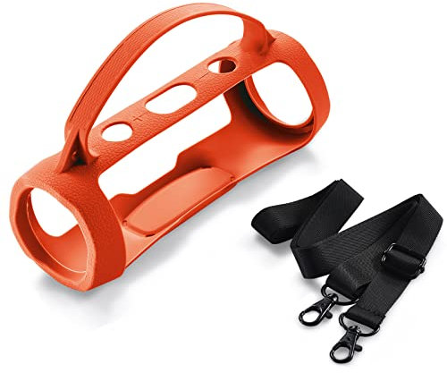 Silikonhülle Kompatibel mit JBL Charge Essential 2 Lautsprecher, Schutzhülle für Charge Essential 2 Lautsprecher (Orange)