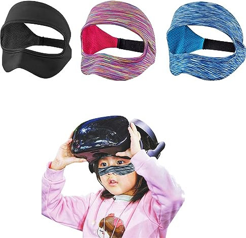 2 máscaras de ojos de realidad virtual, cubierta facial ajustable universal para auriculares PS VR2, HTC Vive, PS, Gear, banda de sudor para entrenamientos de realidad virtual, lavable para mantener