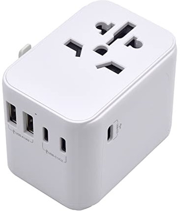 Welly Adattatore Universale da Viaggio, Presa Universale da Viaggio con 2 porte USB e 3 Type-C, Adattatore da Viaggio Italia Inghilterra Germania America Australia e oltre 224 paesi,Protezione Bambini